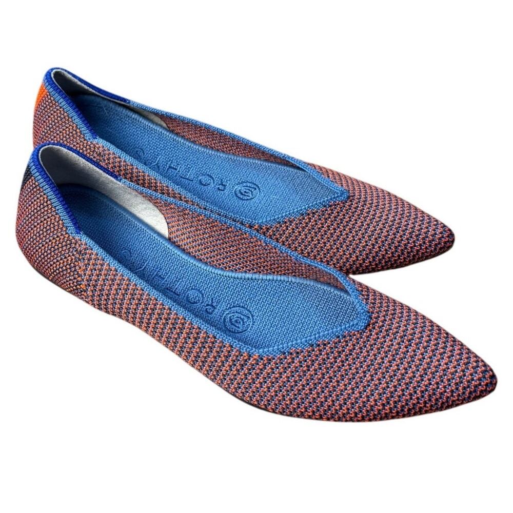 Rothy's The Point Womens Red Blue Black Point Toe Flats Size 5.5